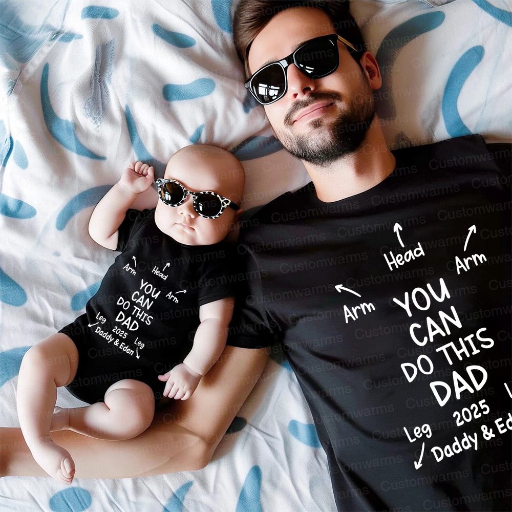 Personalized First Father's Day Daddy and Baby Outfit | CWFamily106