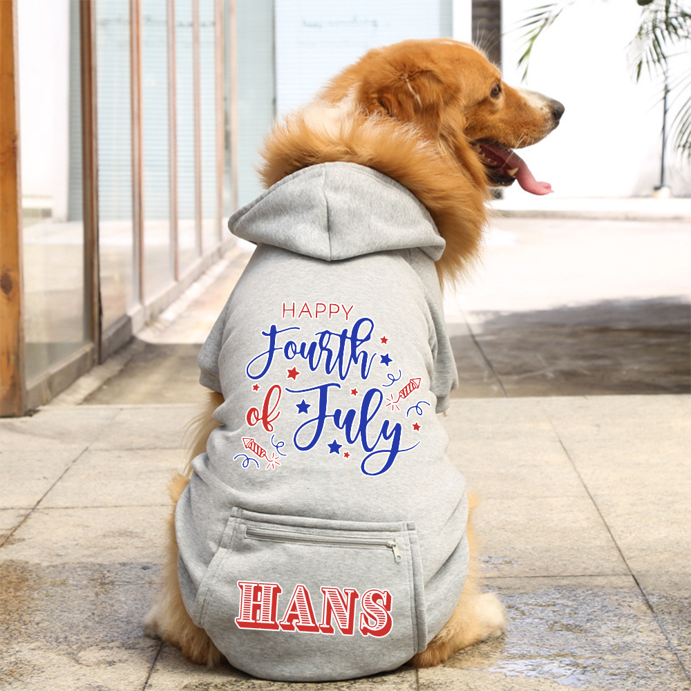 Personalized The 4th of July Pet Hoodie | BKPet153