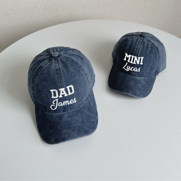 Personalized Embroidery Dad and Mini Matching Hat | CWBeach192