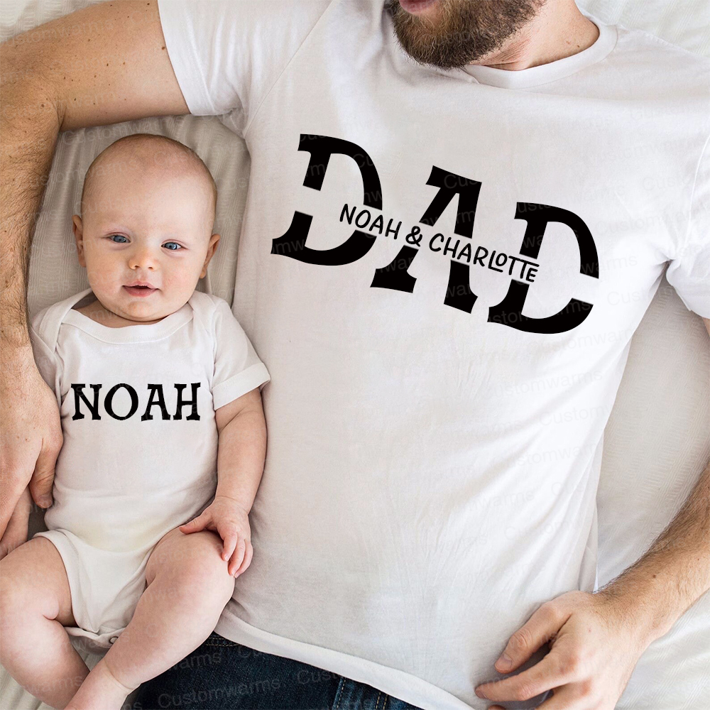 Personalized First Father's Day Daddy and Me Outfit | CWFamily108