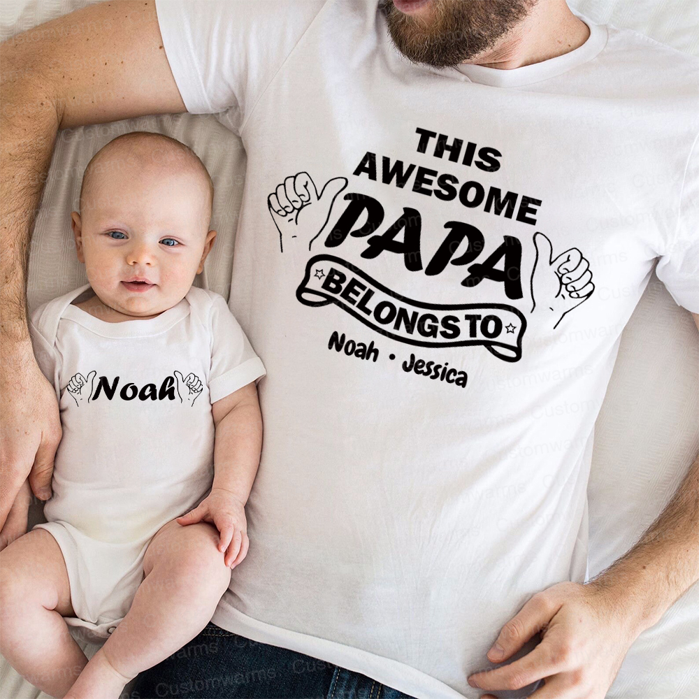 Personalized First Father's Day Daddy and Me Outfit | CWFamily110