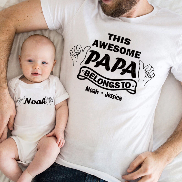 Personalized First Father's Day Daddy and Me Outfit | CWFamily110