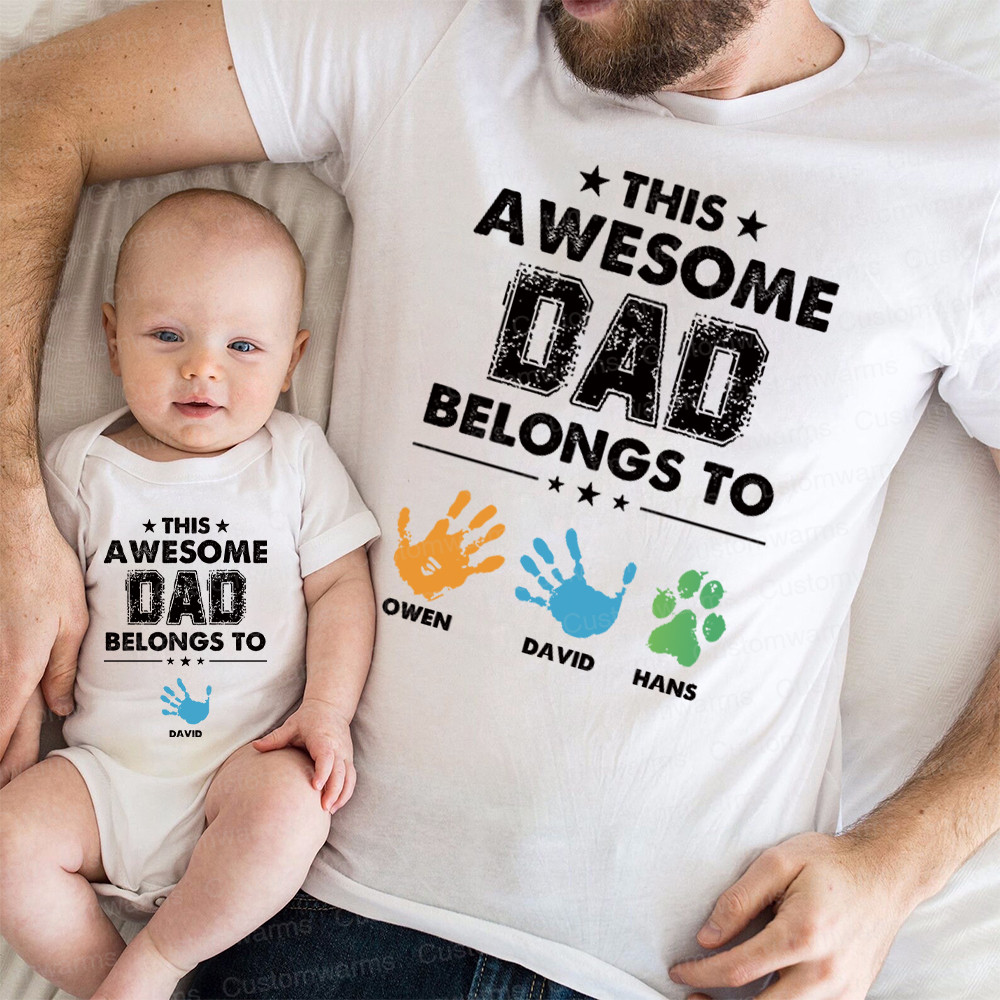 Personalized First Father's Day Daddy and Me Outfit | CWFamily111