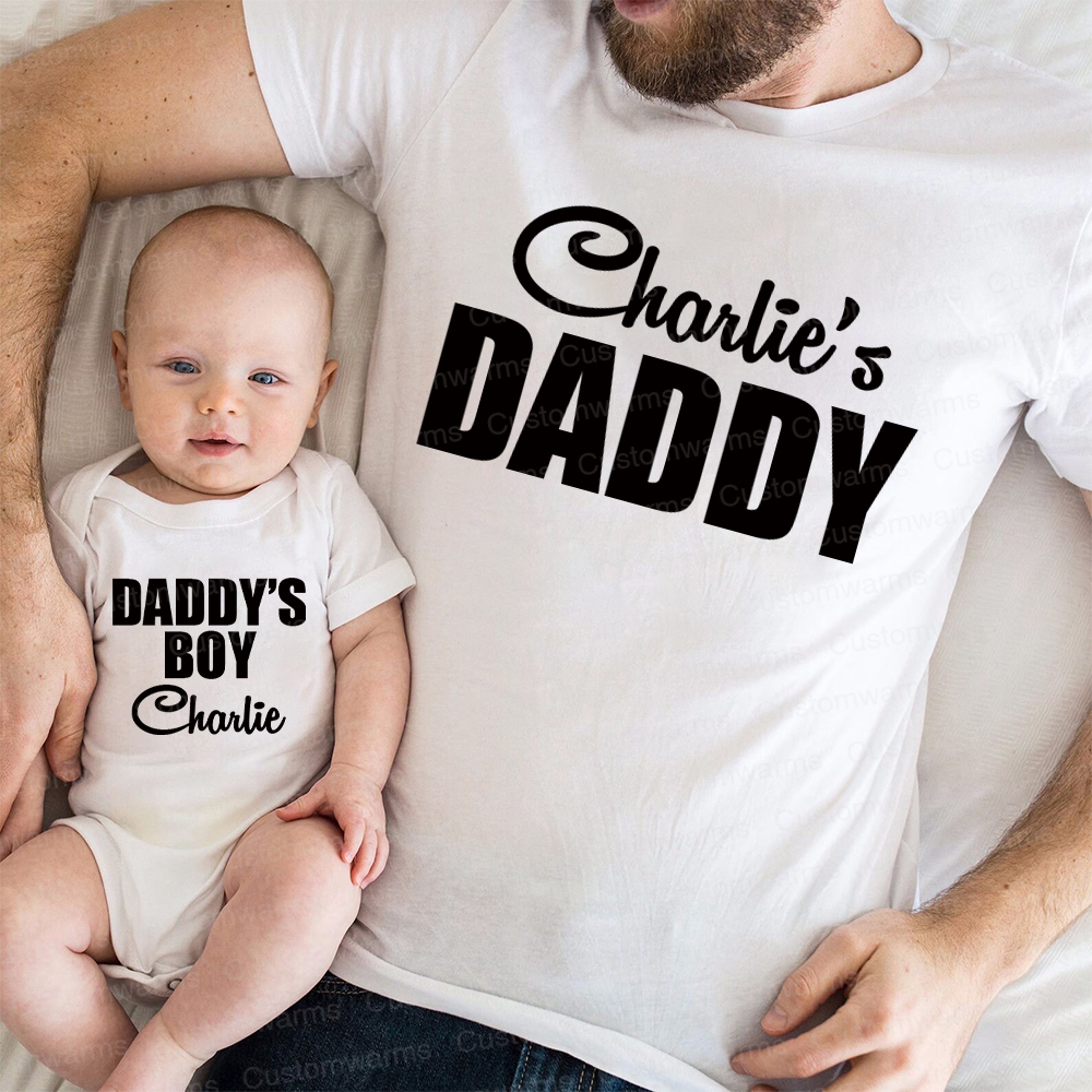Personalized First Father's Day Daddy and Me Outfit | CWFamily113