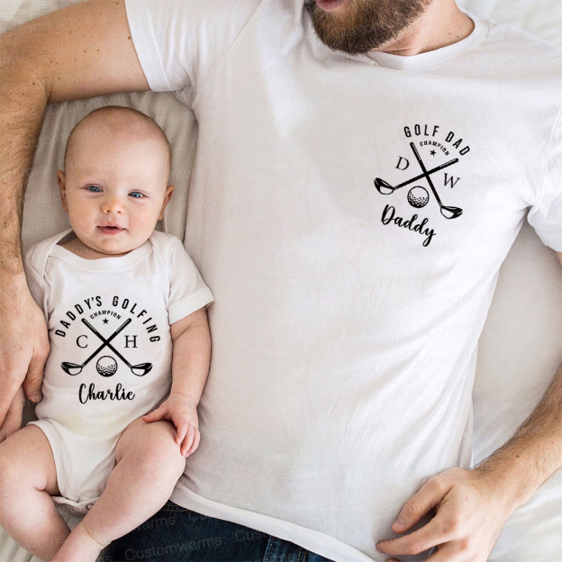 Personalized First Father's Day Daddy and Me Outfit | CWFamily115