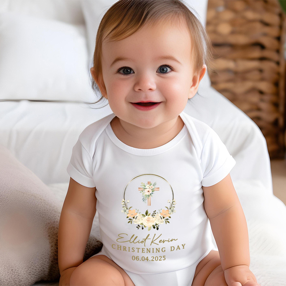 Personalized Baby Christening Day Romper | CWBaby259