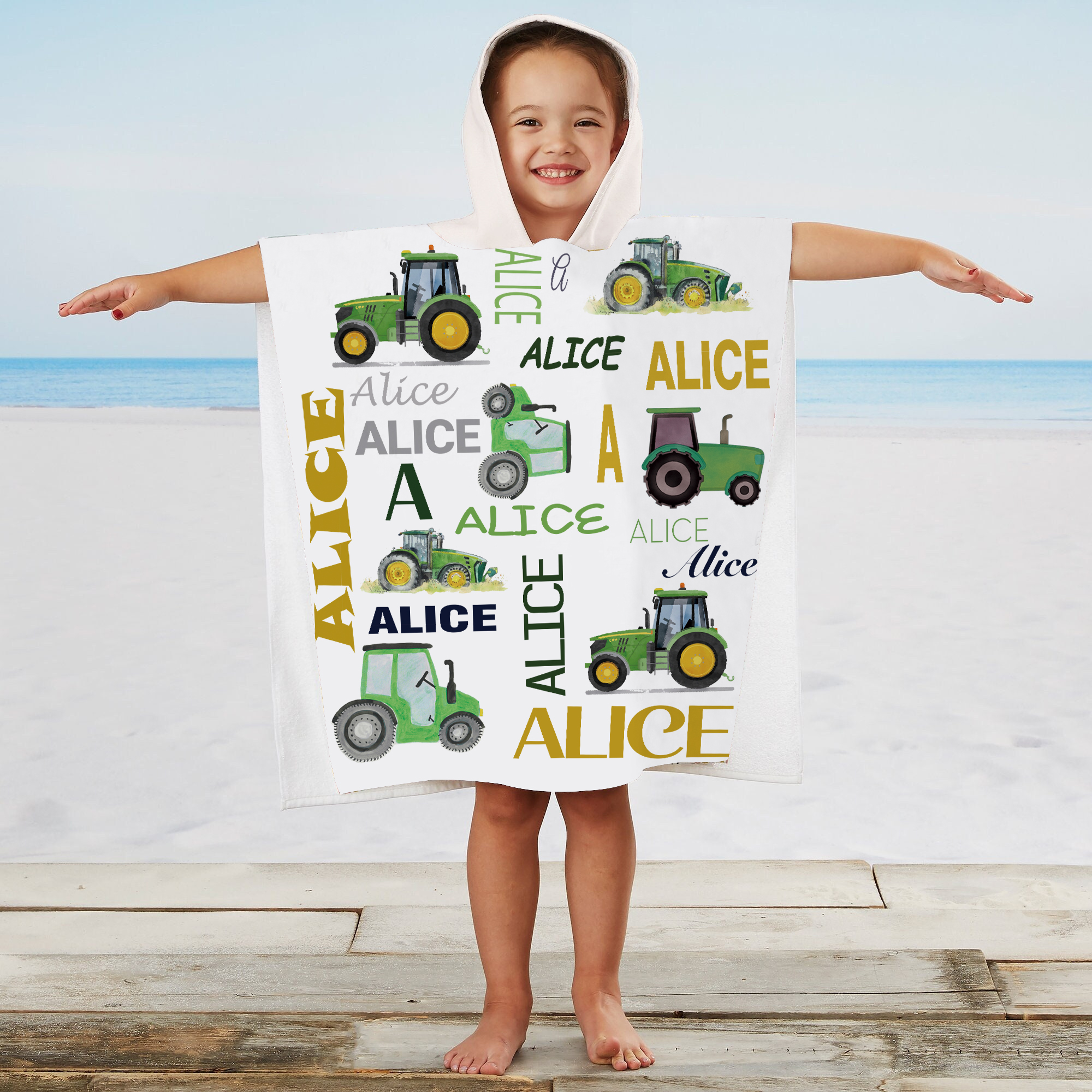 Personalized Hooded Beach Towel for Summer & Beach | CWHTowel07