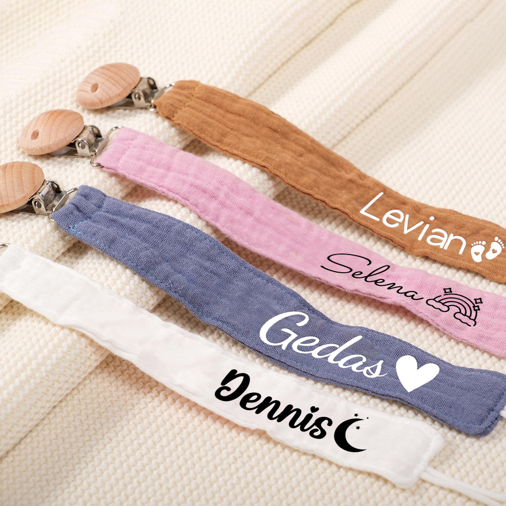 Personalized Baby Safety Cotton Yarn Pacifier Strap | CWToy131