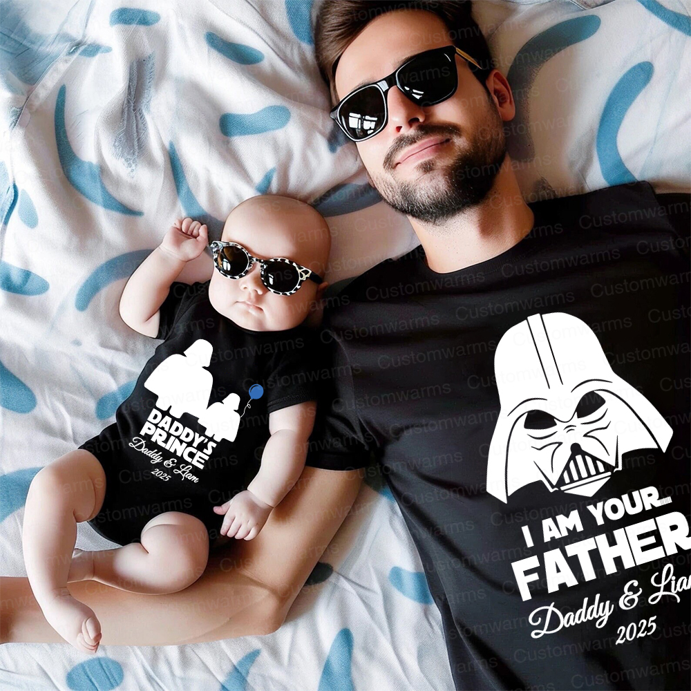 Personalized First Father's Day Daddy and Baby Outfit | CWFamily103