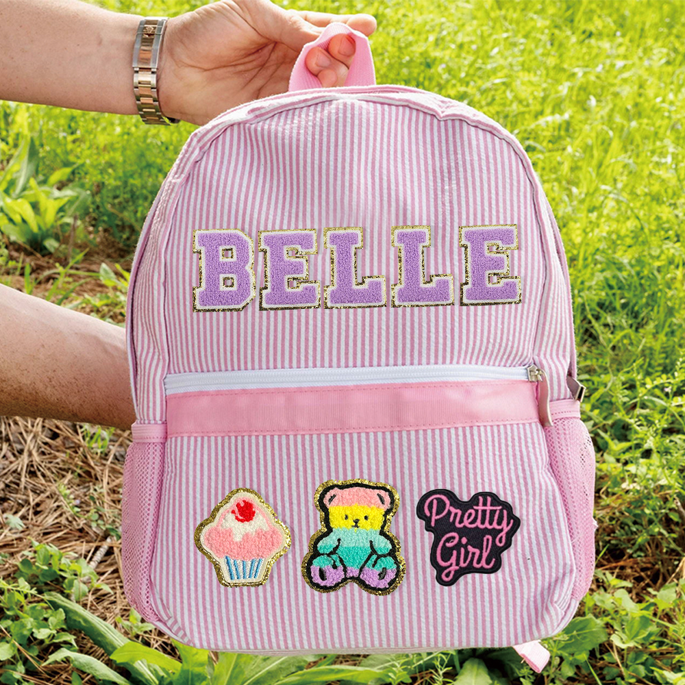 Personalized Kids Seersucker Backpack Insulation Lunch Box