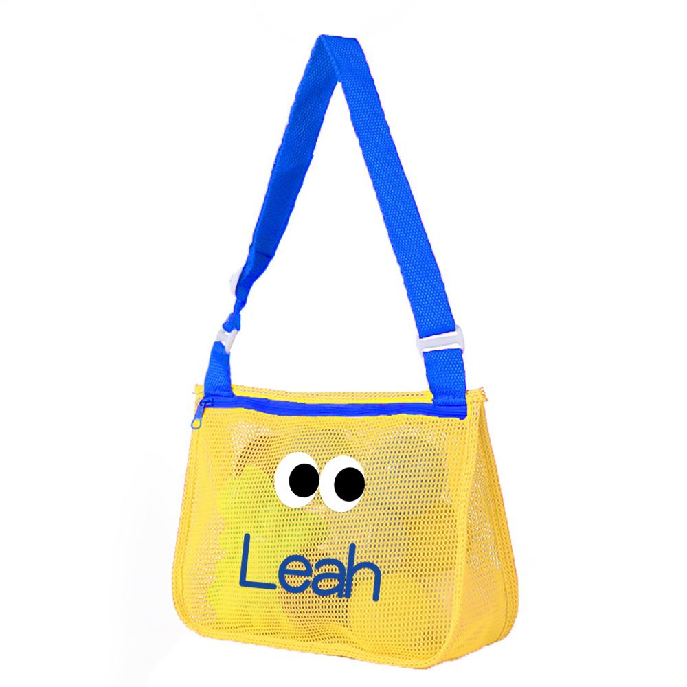Personalized Seashell Zipper Mesh Beach Bag | CWBeach0101