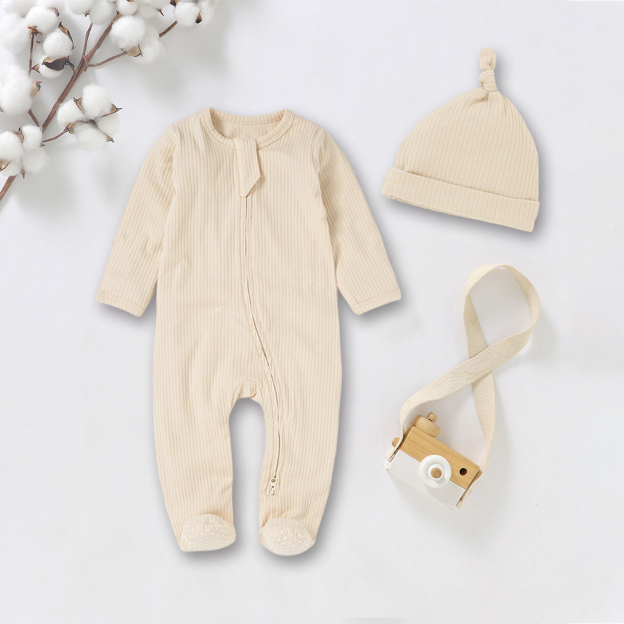 Personalized Embroidery Baby Organic Cotton Ribbed Outfit | CWBaby277