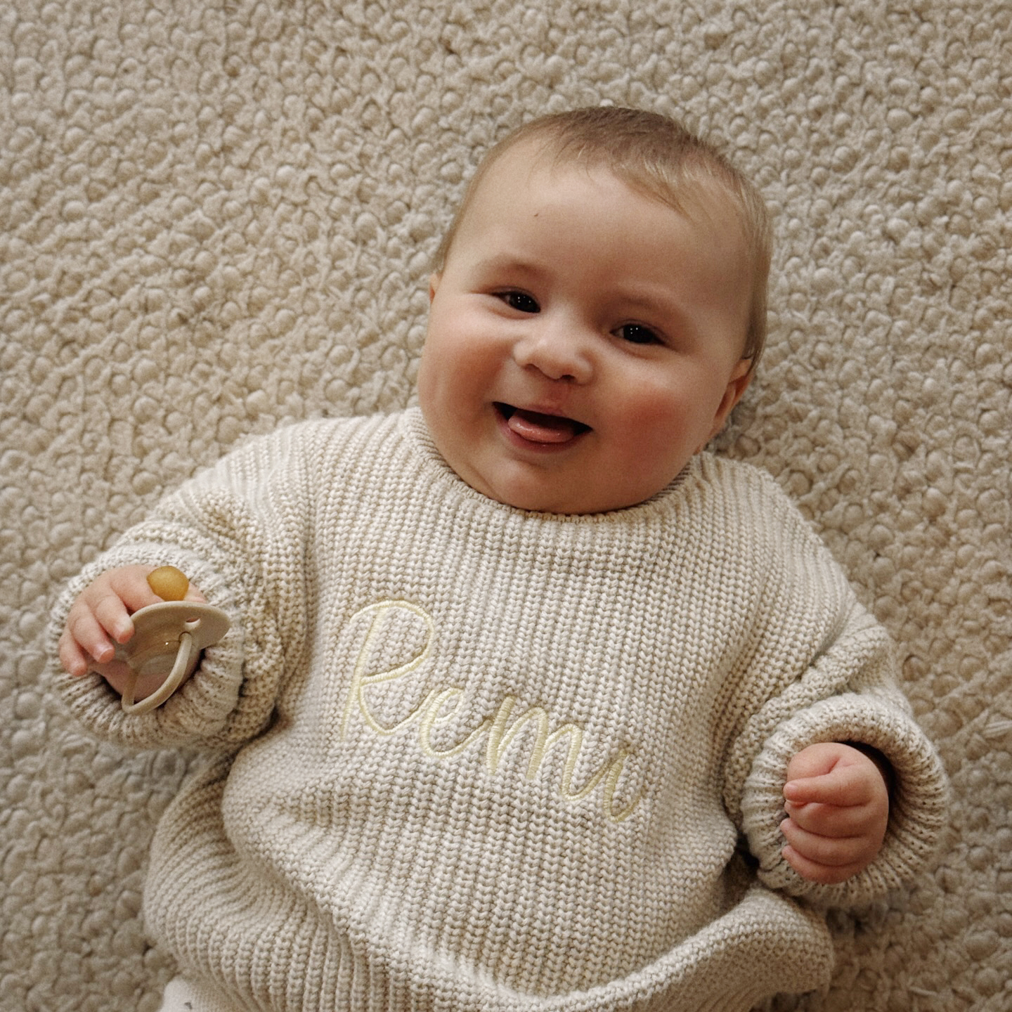 Personalized embroidered Name Baby Sweater Romper | CWBaby278