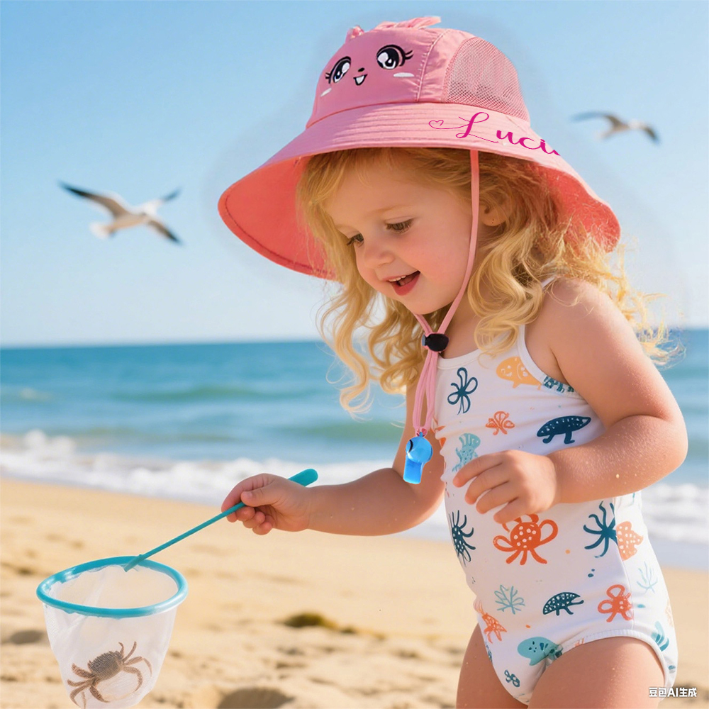 Personalized Wide Brim Breathable Windproof Sun Hat | CWBeach200