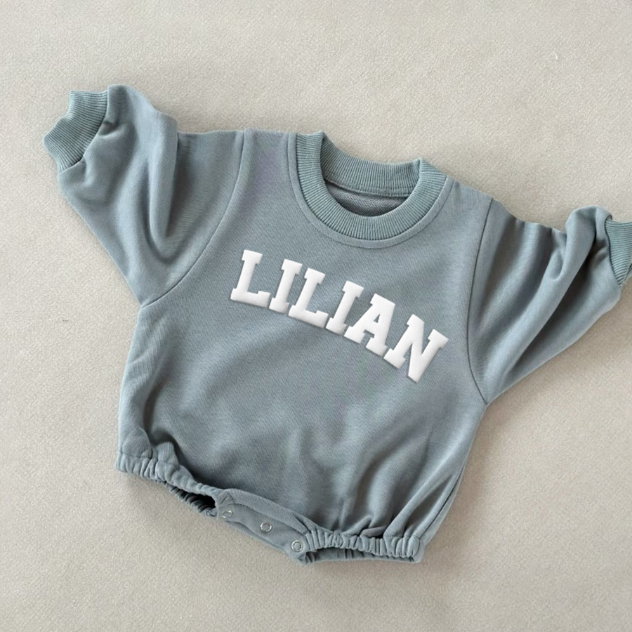 Personalized Puff Name Baby Color Sweatshirt Bodysuit | CWBaby90