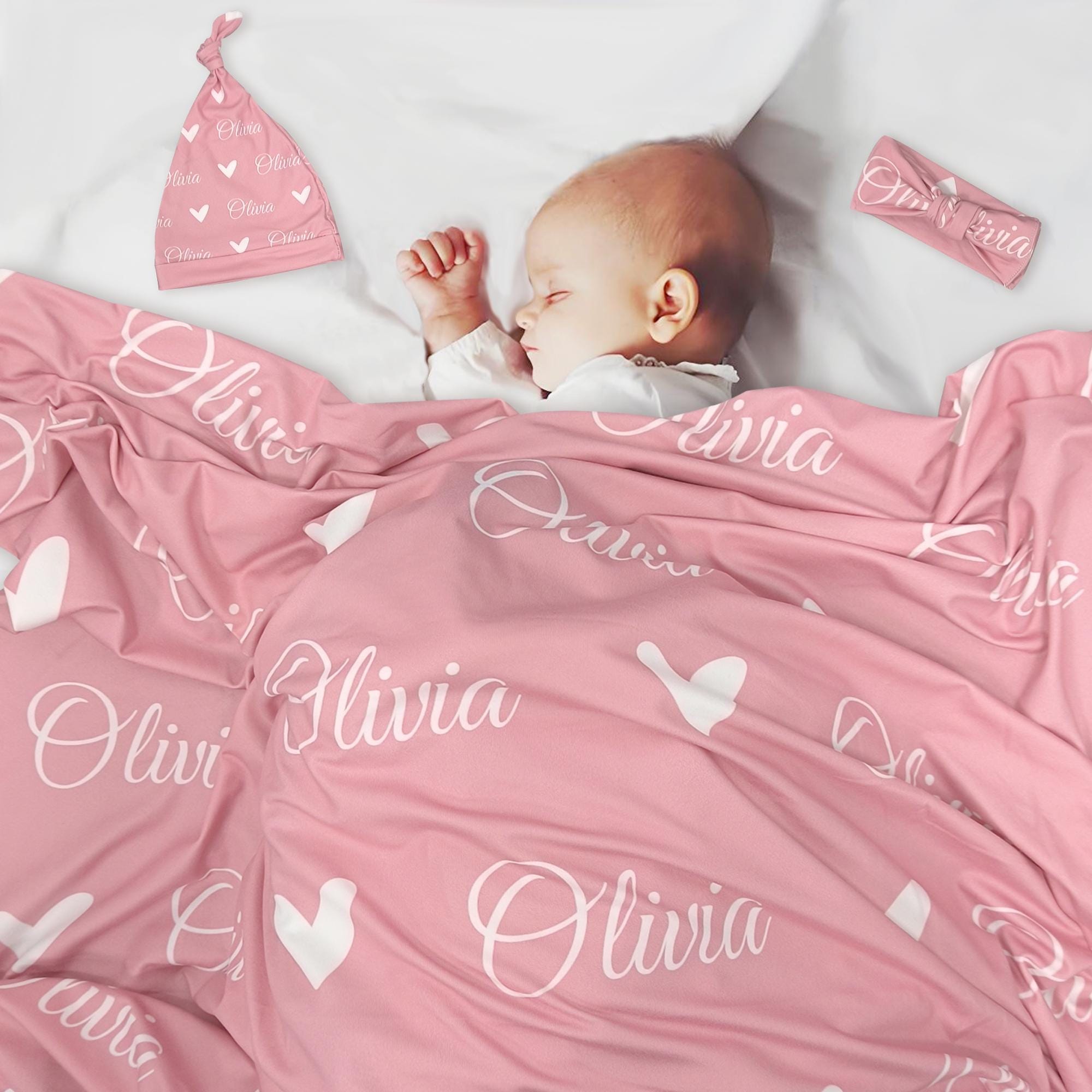 Personalized Baby Swaddle Blanket Set for Comfort & Unique | BBBlanket12
