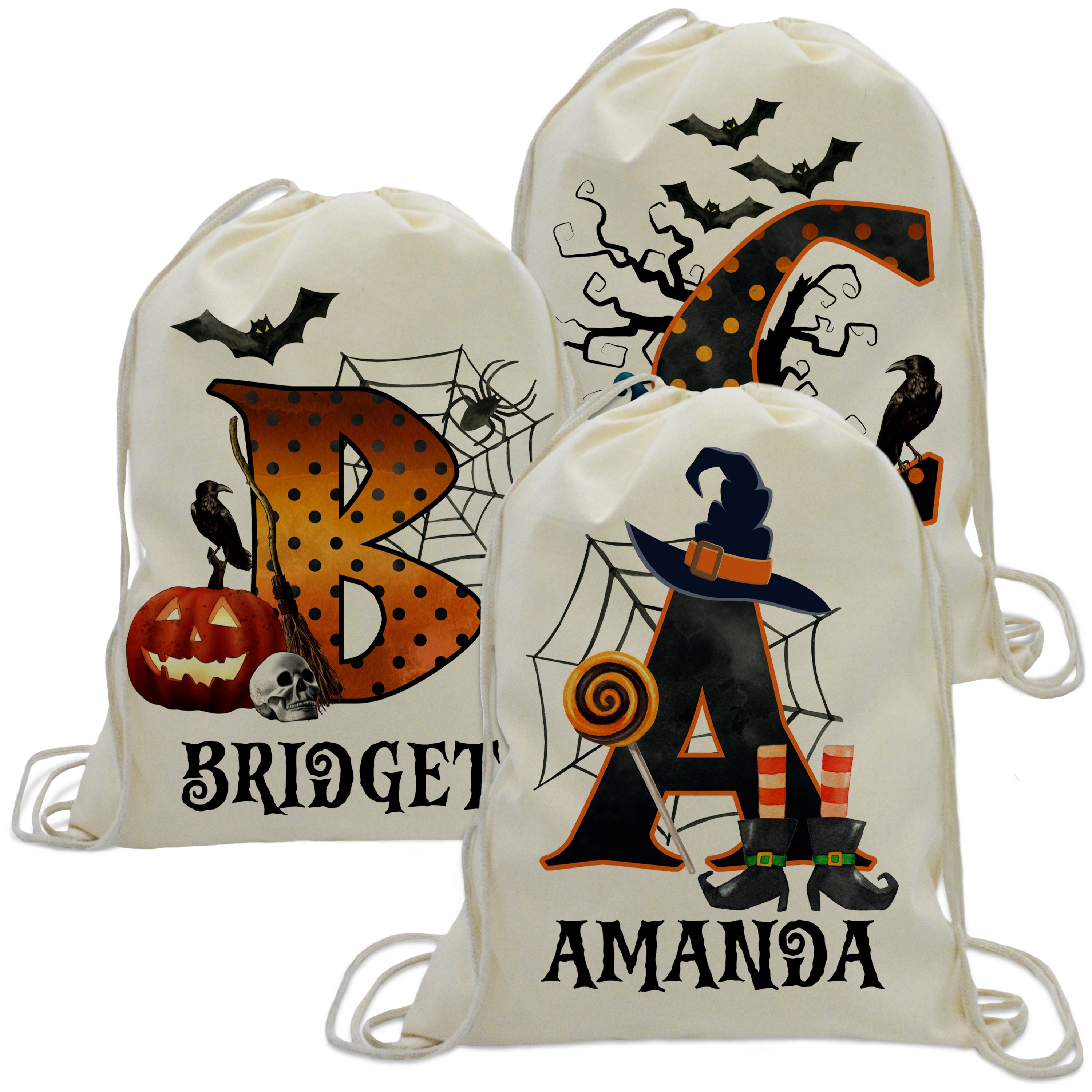 Personalized Name Pumpkin Treat Bag | CWHalloween06