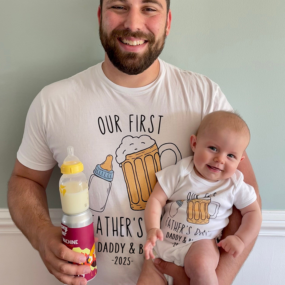 Personalized First Father's Day Daddy and Baby Outfit | CWFamily88