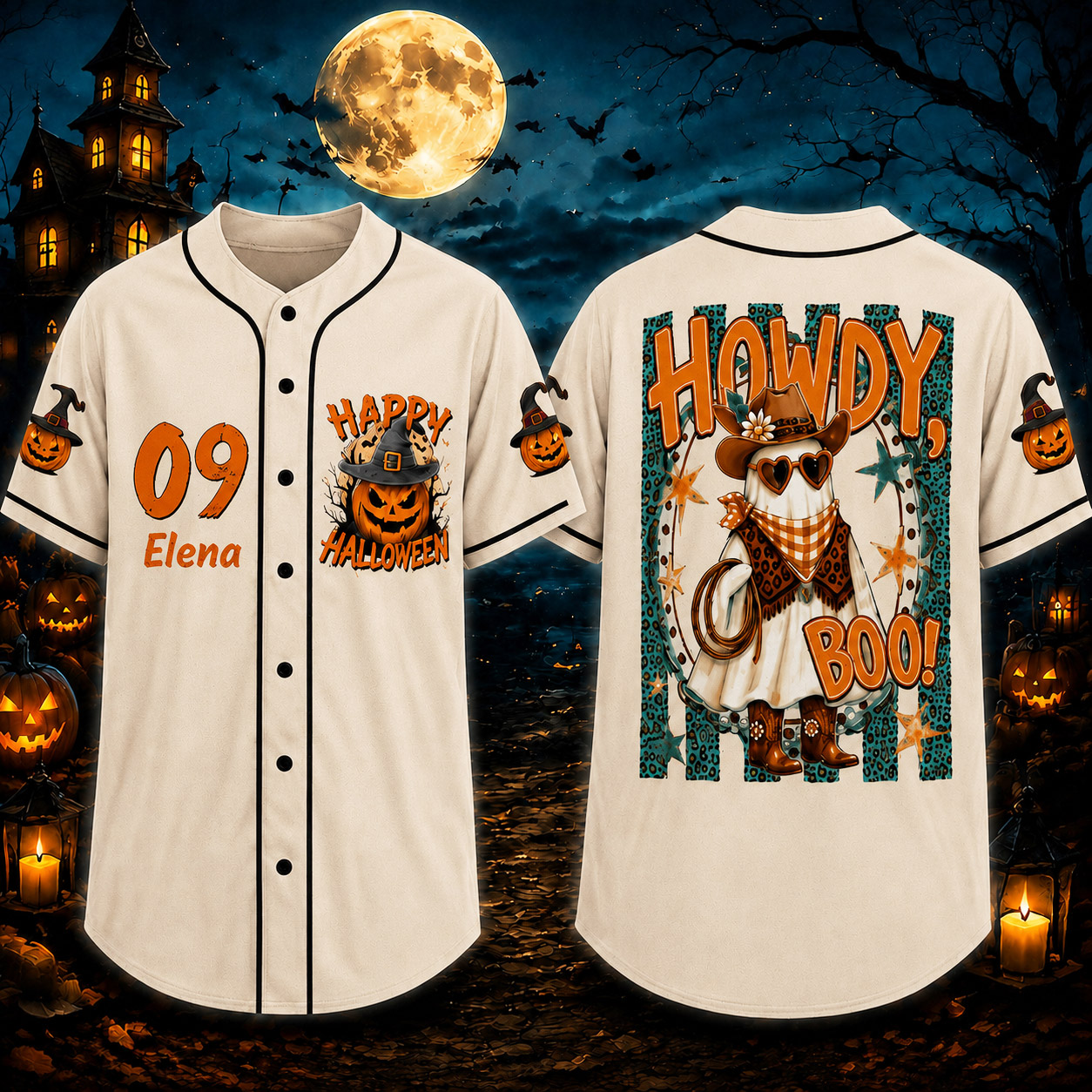 Personalized Halloween Button Up Baseball Jersey For Kid & Adult | CWHalloween102