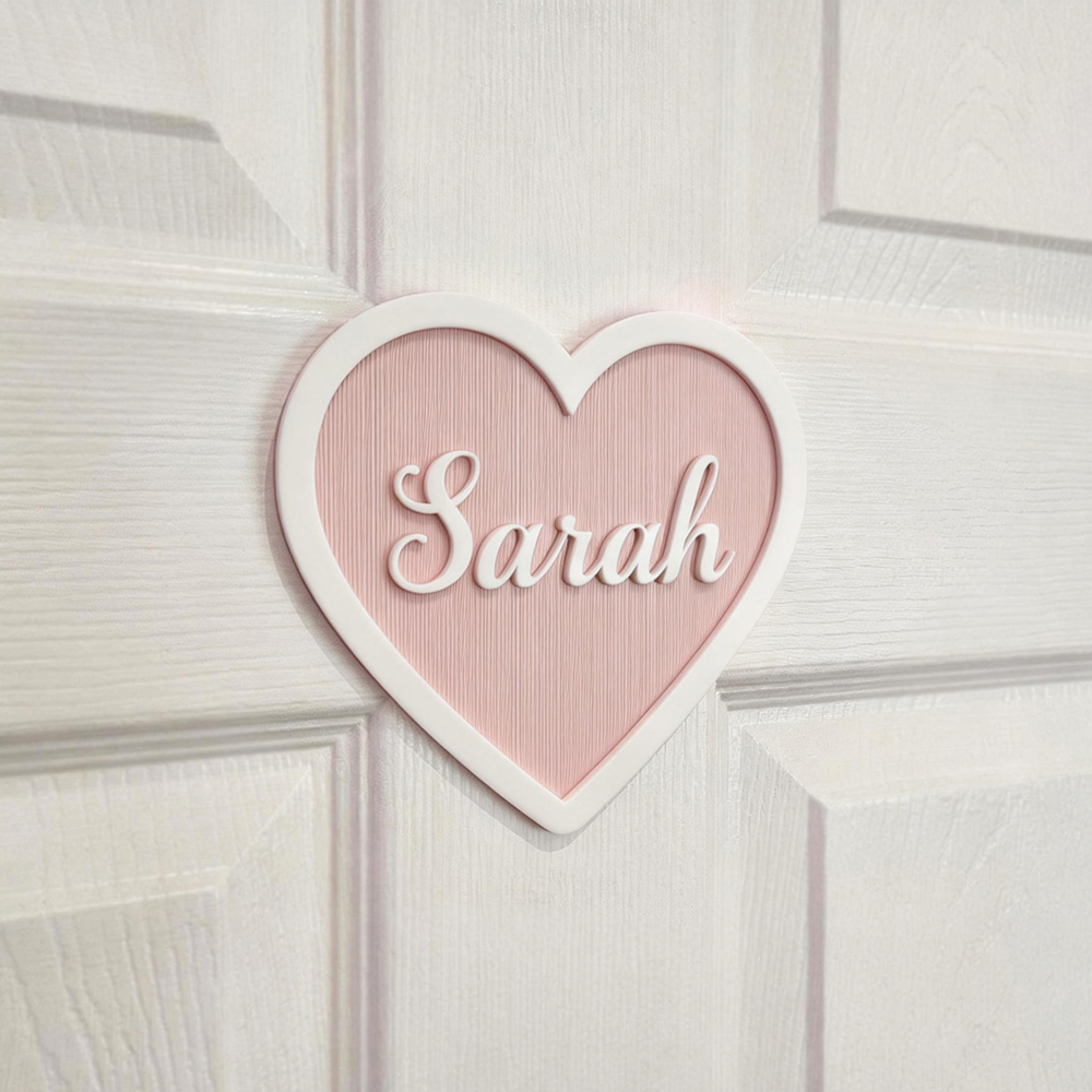 Personalized Kid's Bedroom Heart Decoration Door Sign | CWBaby410