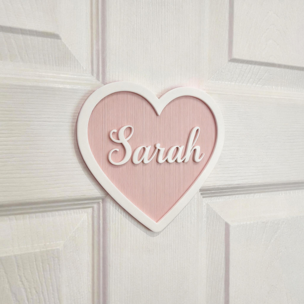 Personalized Kid's Bedroom Heart Decoration Door Sign | CWBaby410