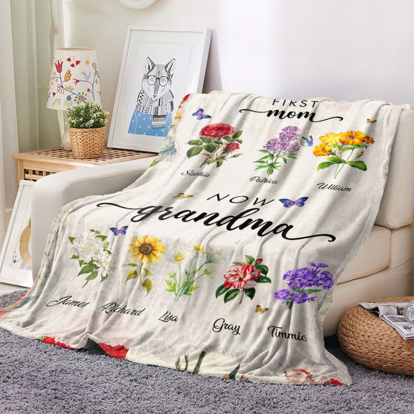 Personalized Love Mom Blanket for Comfort & Unique | CWMom11