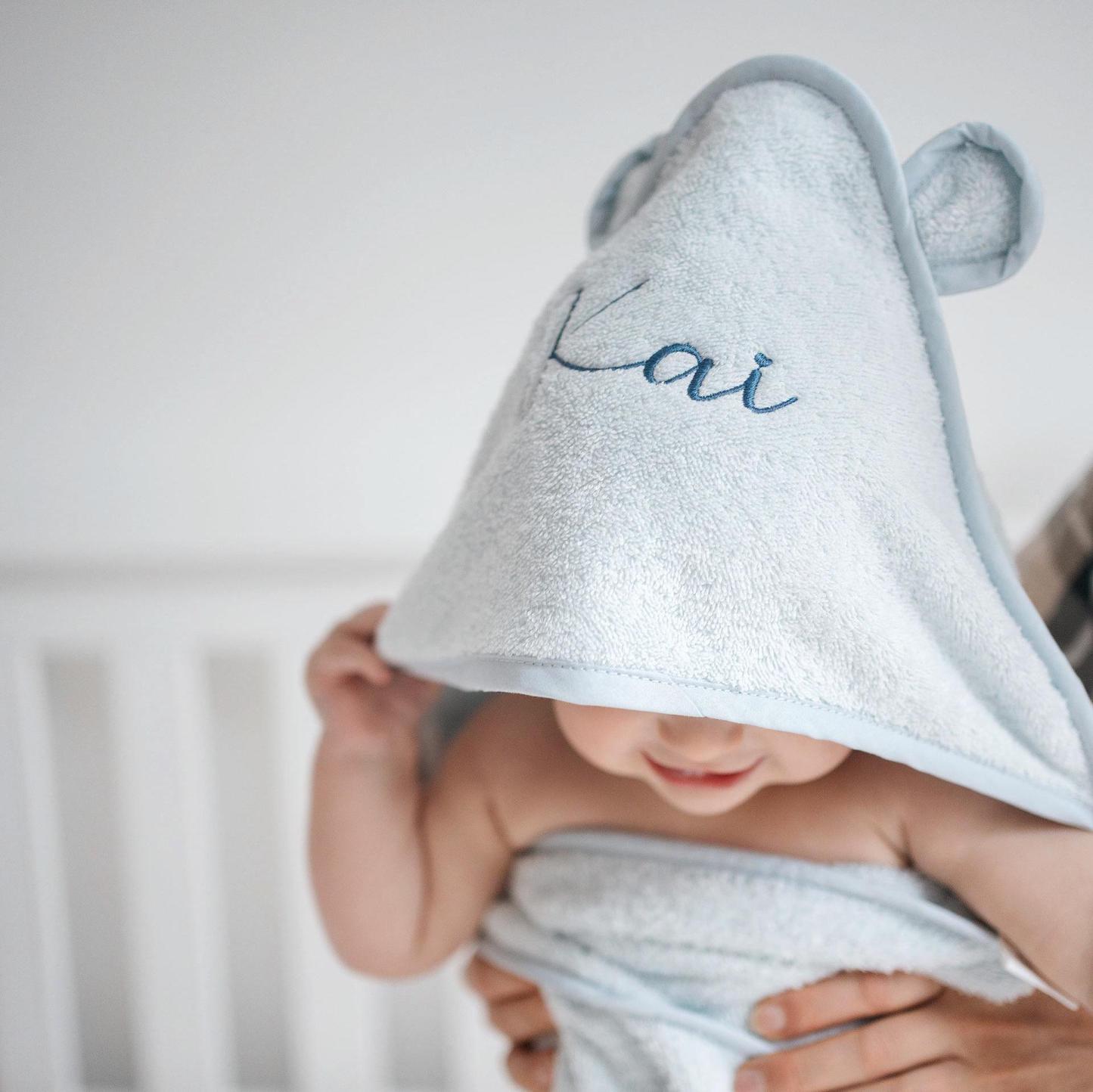 Personalized Embroidery Kid Lovely Coral Velvet Hooded Towel | CWBaby197