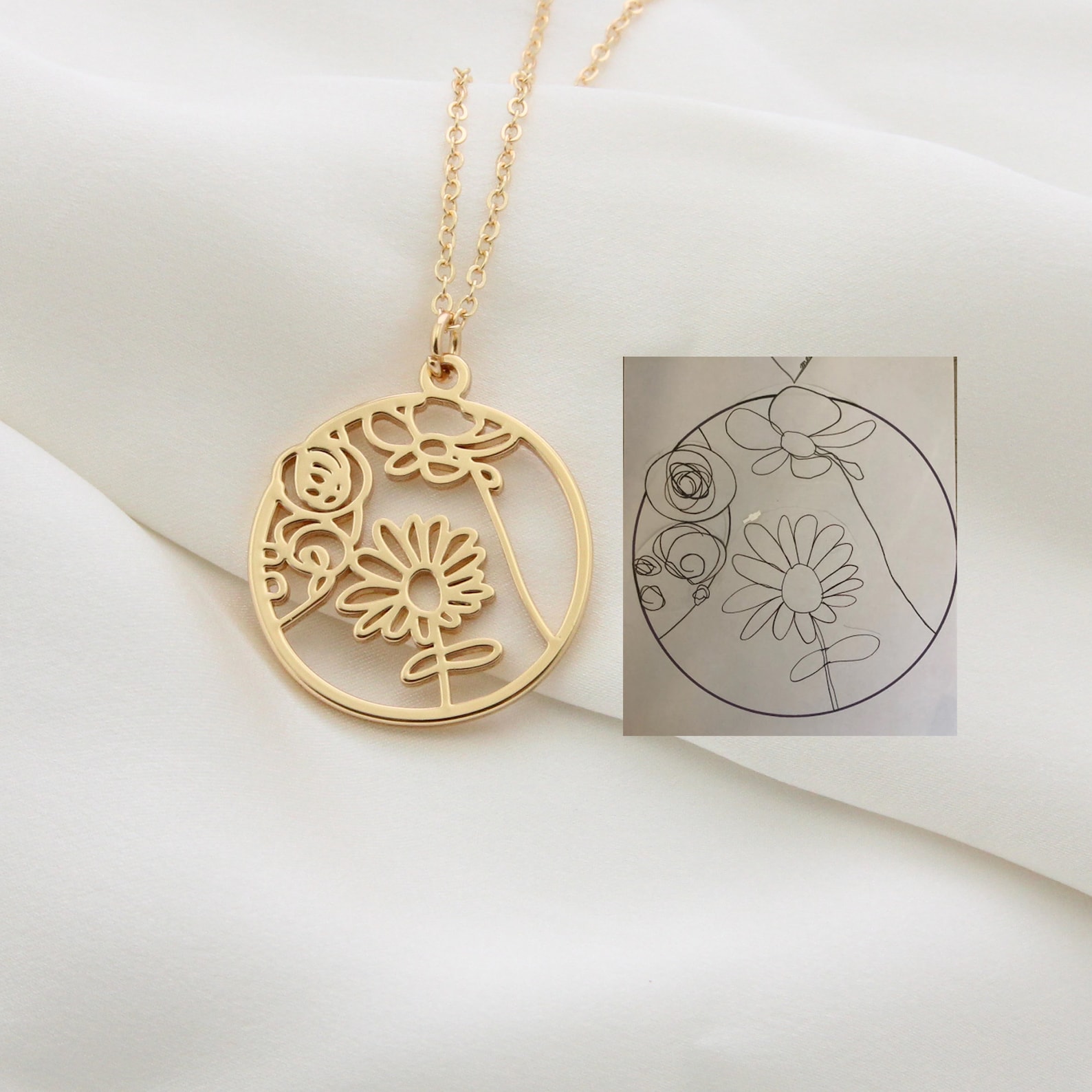 Personalized Kids Painting Artwork Necklace | CWJewelry01