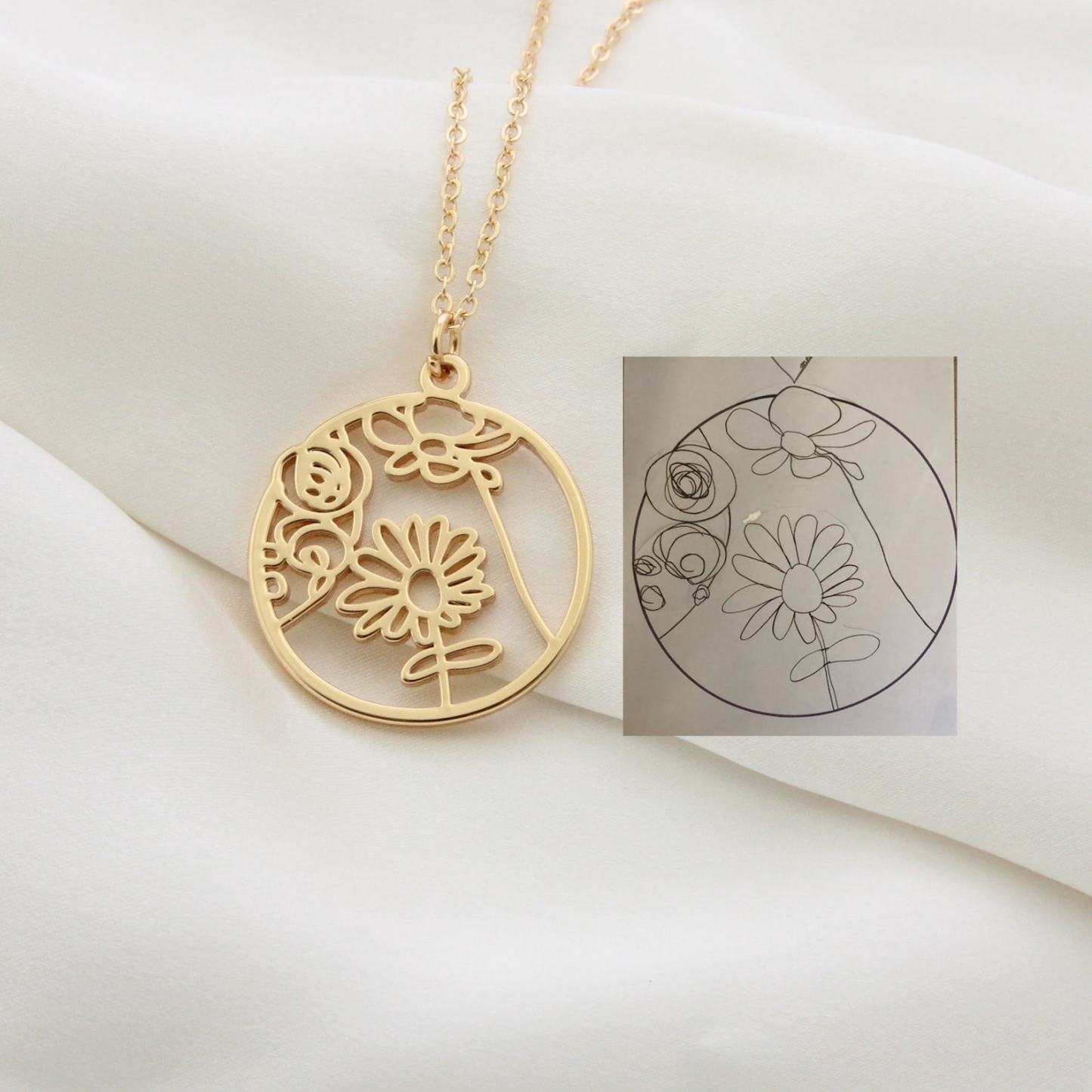 Personalized Kids Painting Artwork Necklace | CWJewelry01