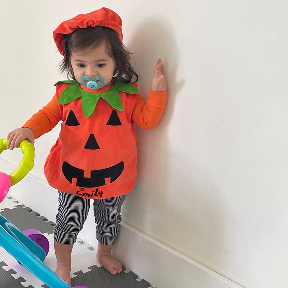Personalized Baby Pumpkin Halloween Costume Set | CWHalloween43
