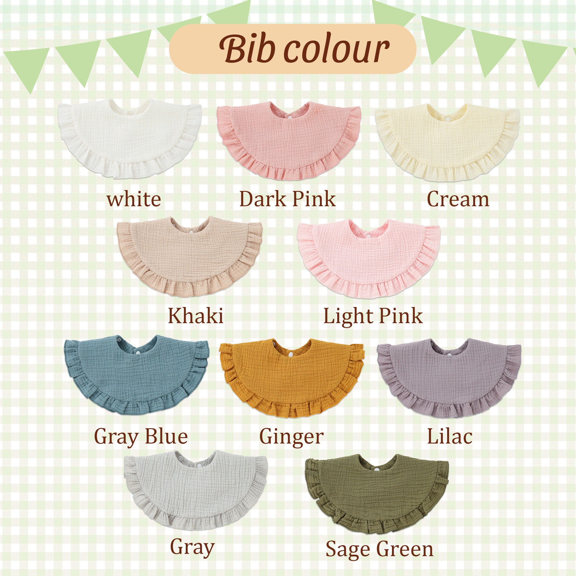 Personalized Embroidered Baby Name Muslin Bib | CWBaby216