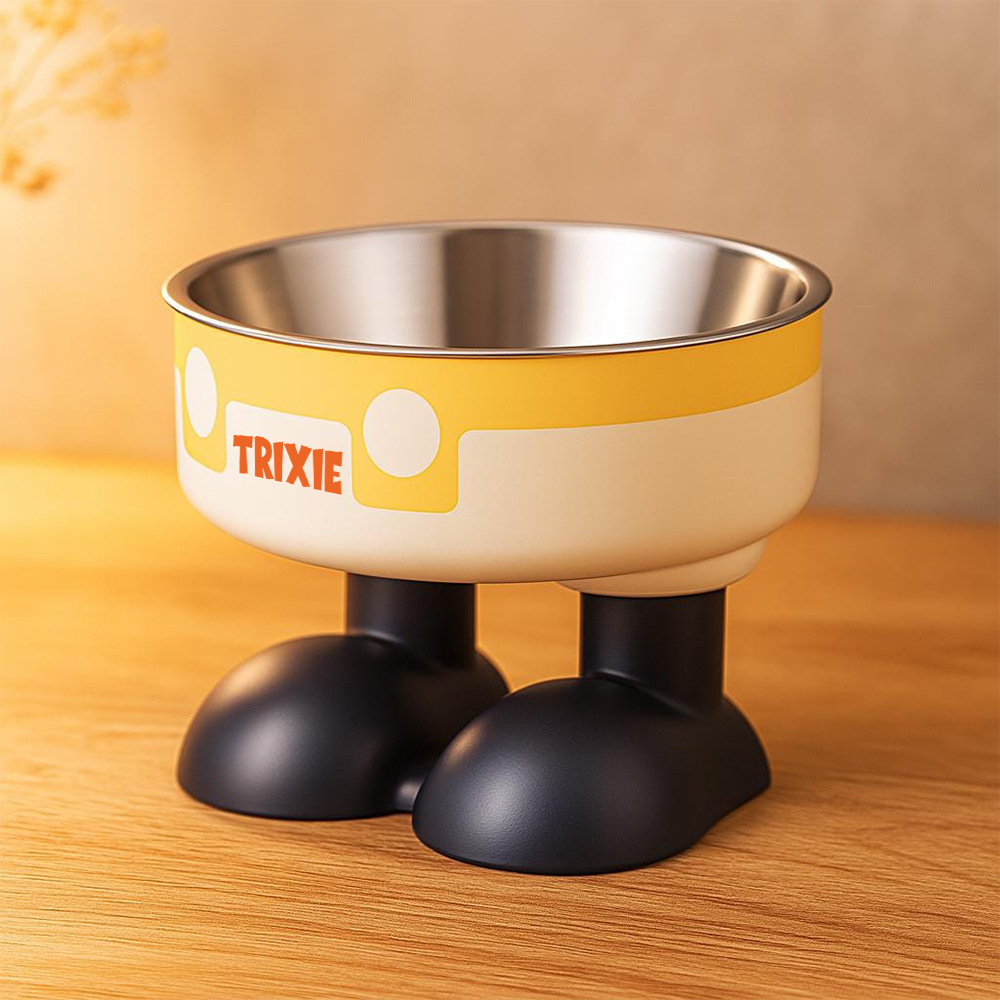 Personalized Stainless Steel Neck Protection Pet Food Bowl | BKPet220