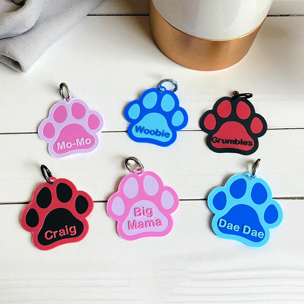 Personalized 3D Paw Print Name Crate Sign | BKPet374