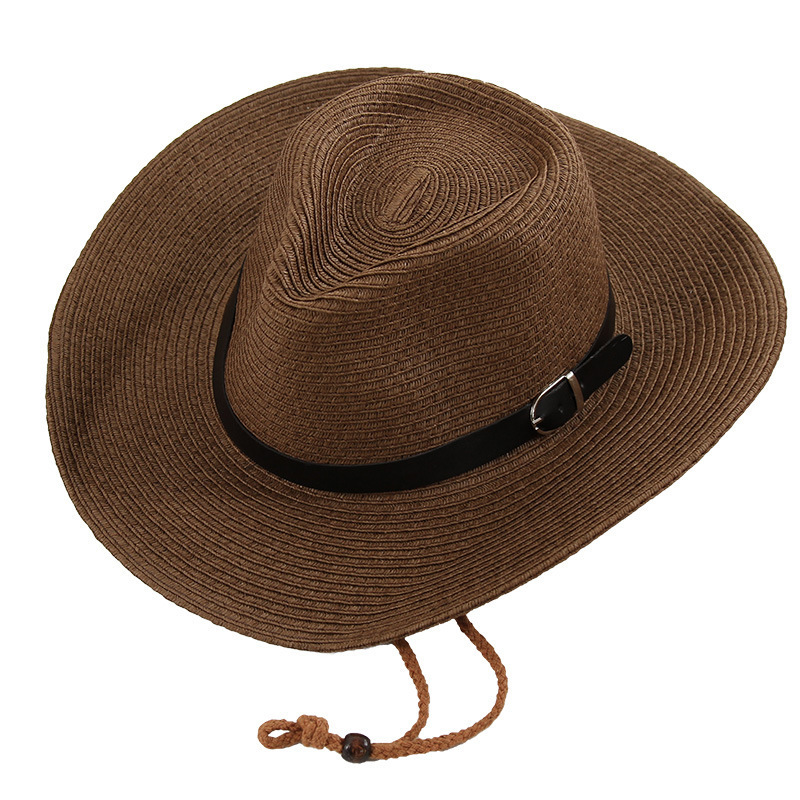 Personalized Leather Patch Cowboy Straw Hat | CWBeach106