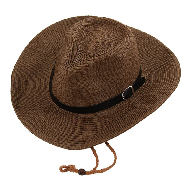 Personalized Leather Patch Cowboy Straw Hat | CWBeach106