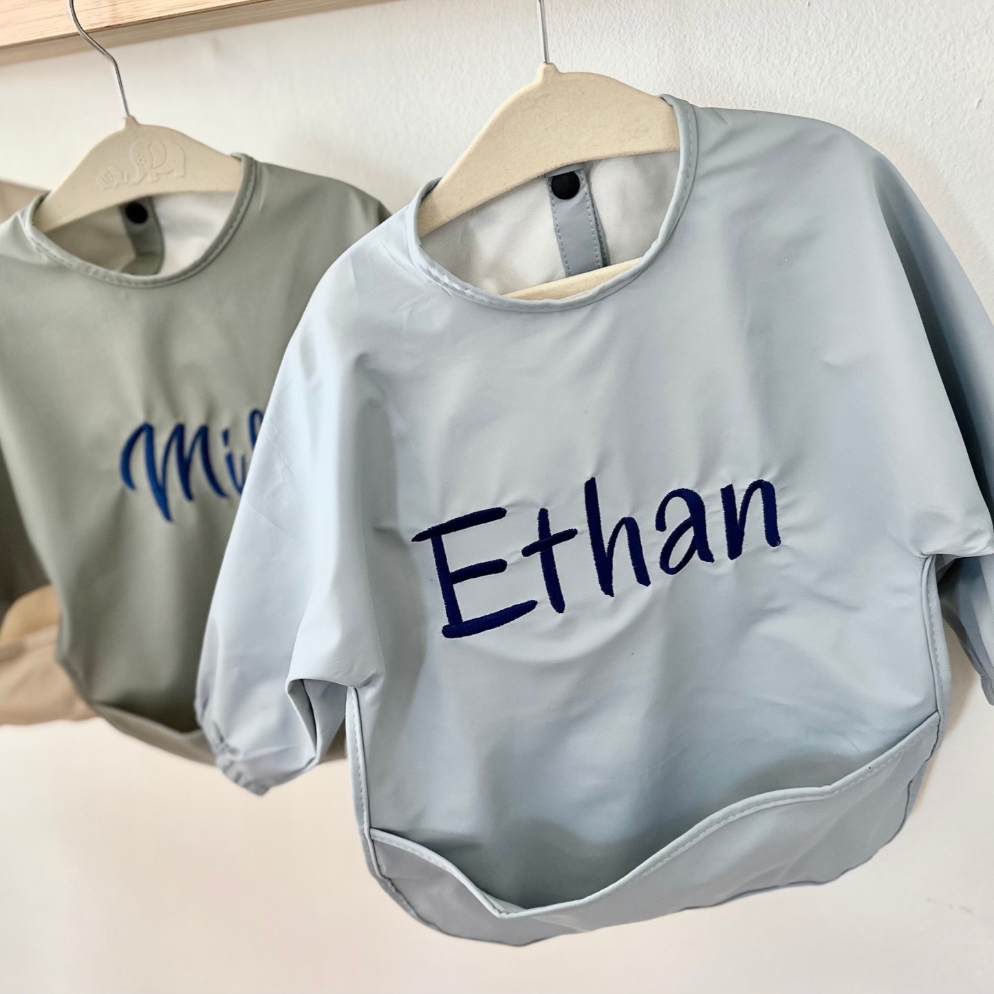 Personalised Baby Long Sleeve Waterproof Color Bib  | CWBaby61
