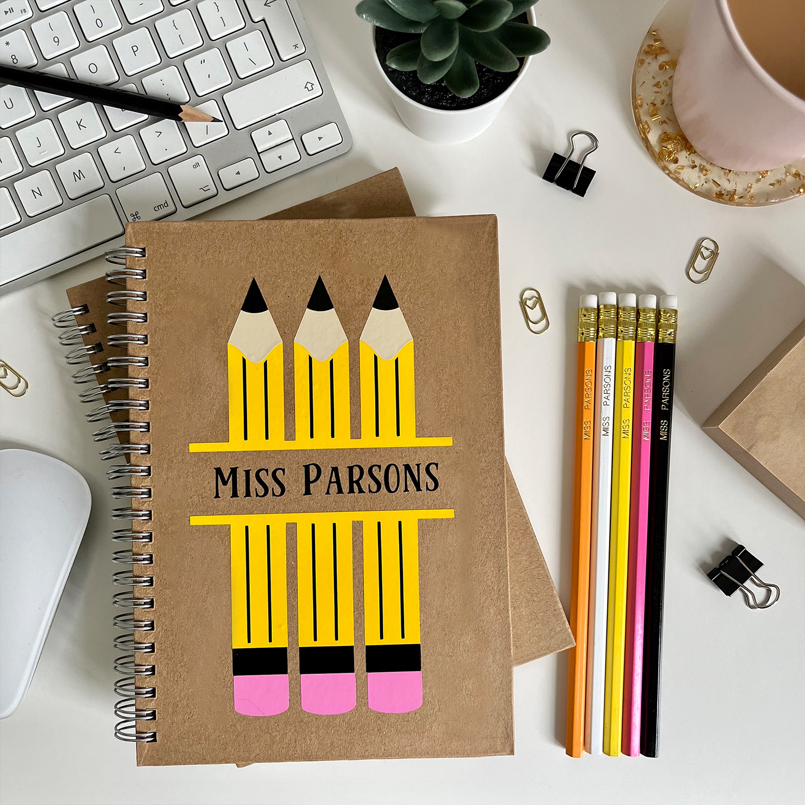 Personalized Pencil Teacher Notebook for Teacher Appreciation Gift | CWTeach09