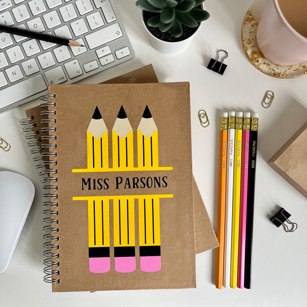 Personalized Pencil Teacher Notebook for Teacher Appreciation Gift | CWTeach09