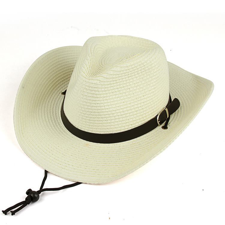 Personalized Leather Patch Cowboy Straw Hat | CWBeach106