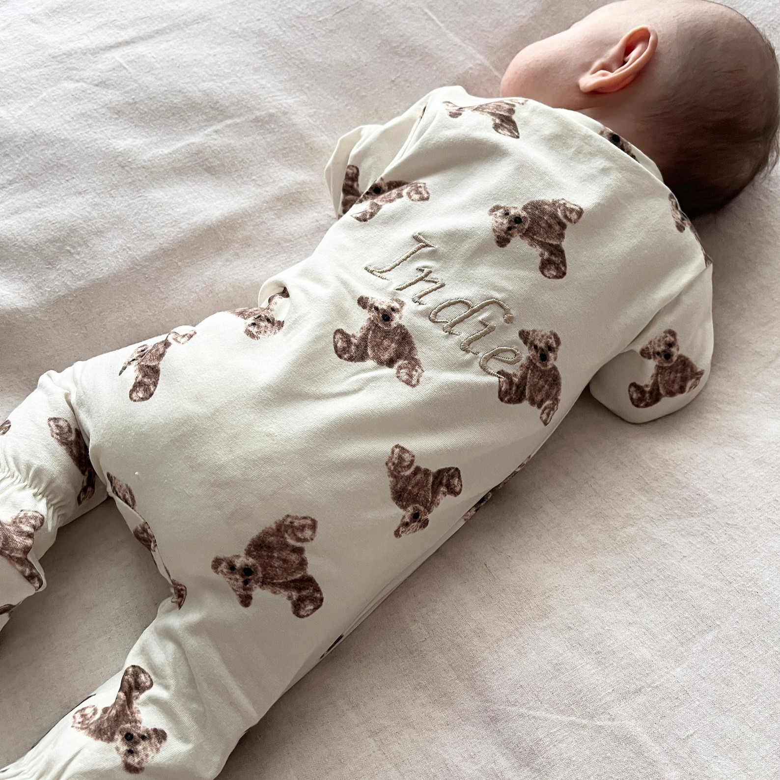 Personalized Baby Bear Cozy Sleepsuit Romper | CWBaby102