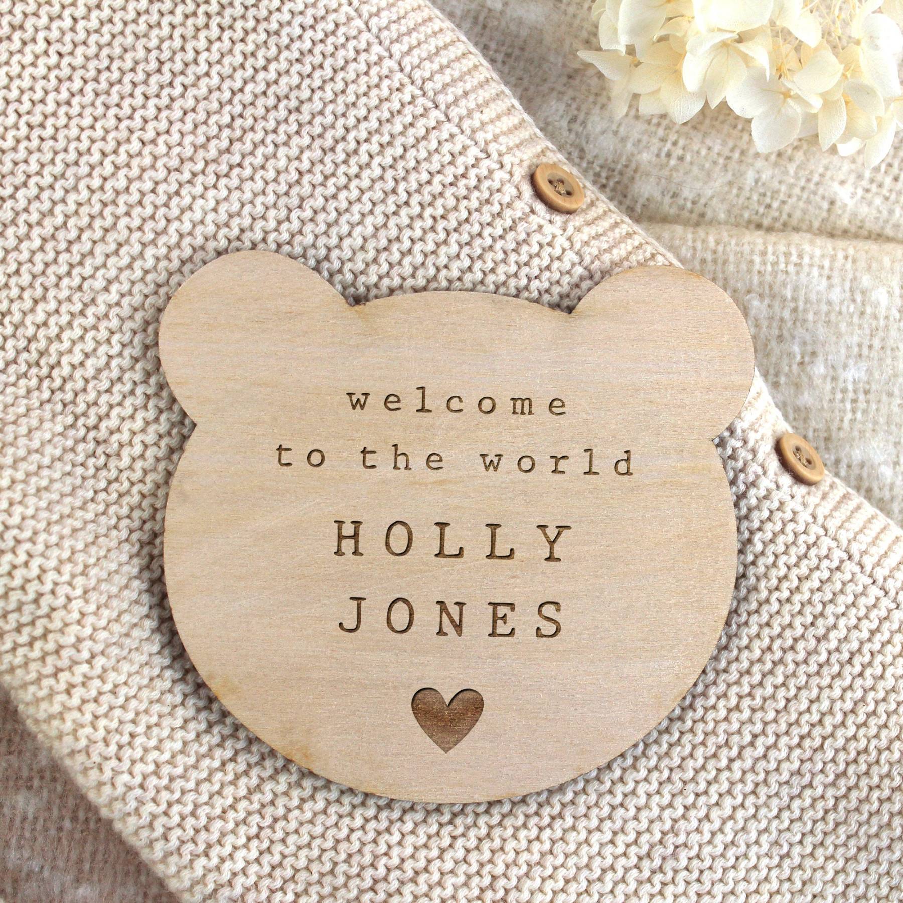Personalized Wooden Newborn Baby Name Sign | CWBaby162
