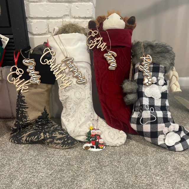 Personalized Wooden Christmas Stocking Tags | MCGift54