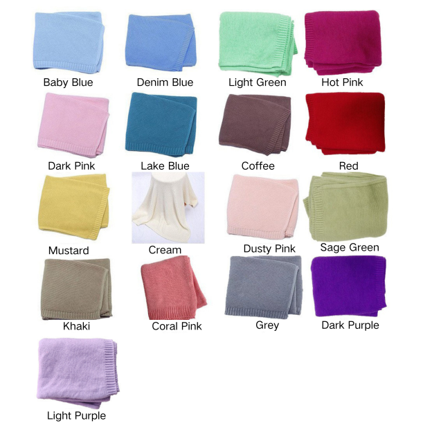 Personalized Hand Embroidered Knit Baby Blanket for Unique Gift | KKBaby22