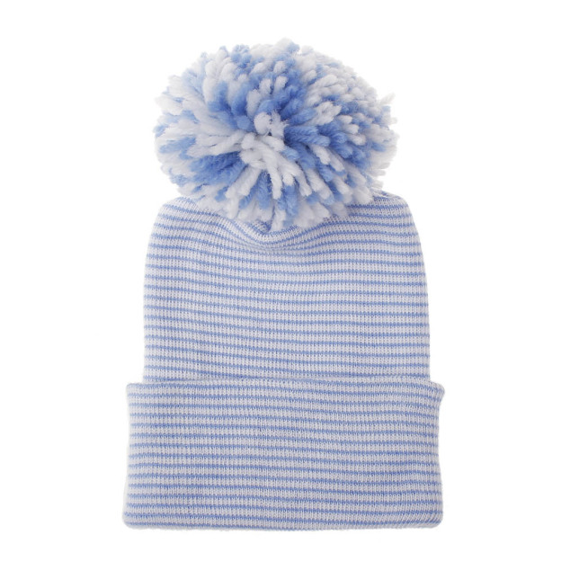 Personalized Leather Patch Pom Pom Beanie for Comfort & Unique | HSKid35