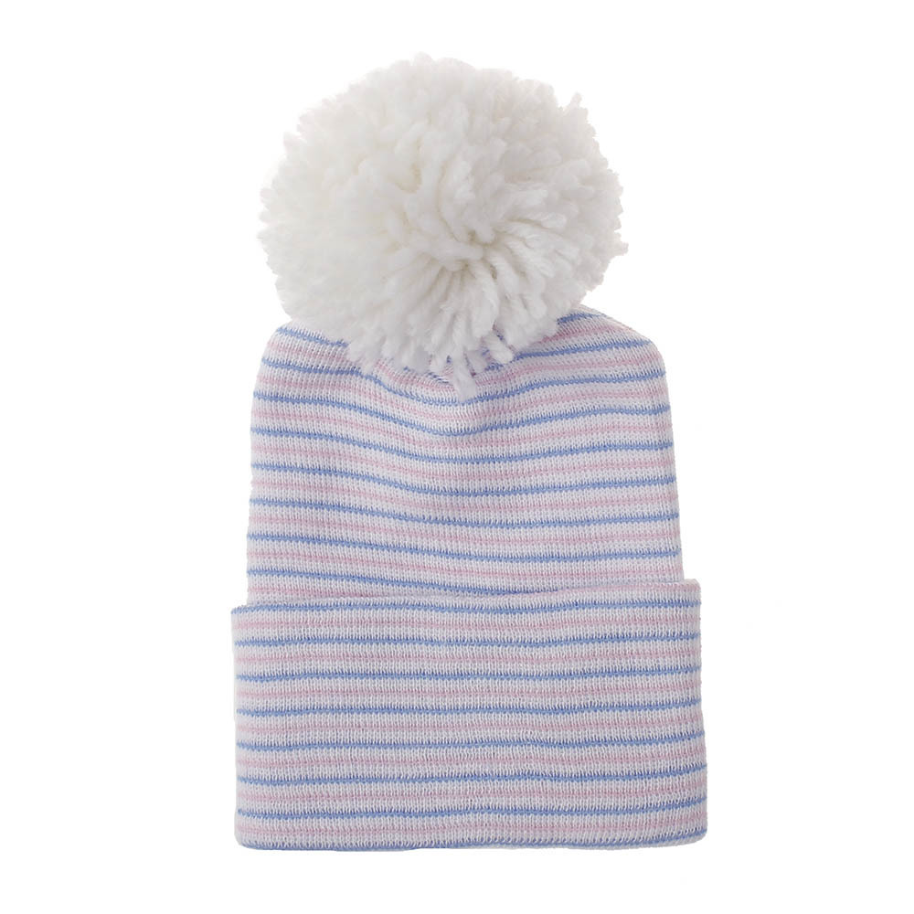 Personalized Leather Patch Pom Pom Beanie for Comfort & Unique | HSKid35