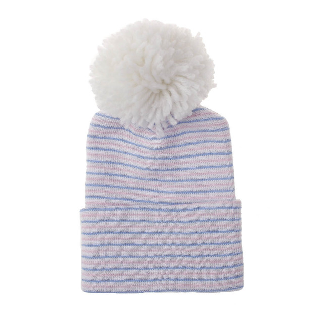 Personalized Leather Patch Pom Pom Beanie for Comfort & Unique | HSKid35