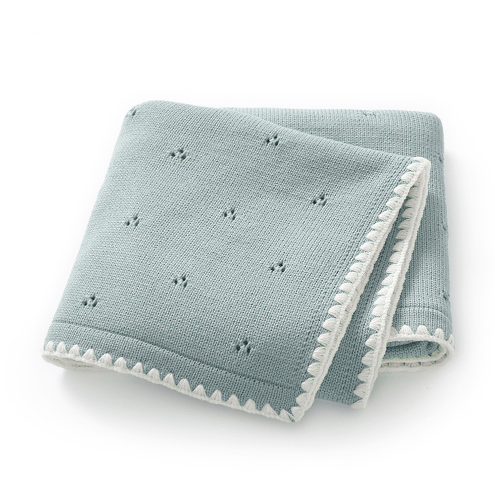 Personalized Embroidered Soft Pointelle Knit Baby Blanket | CWBaby504