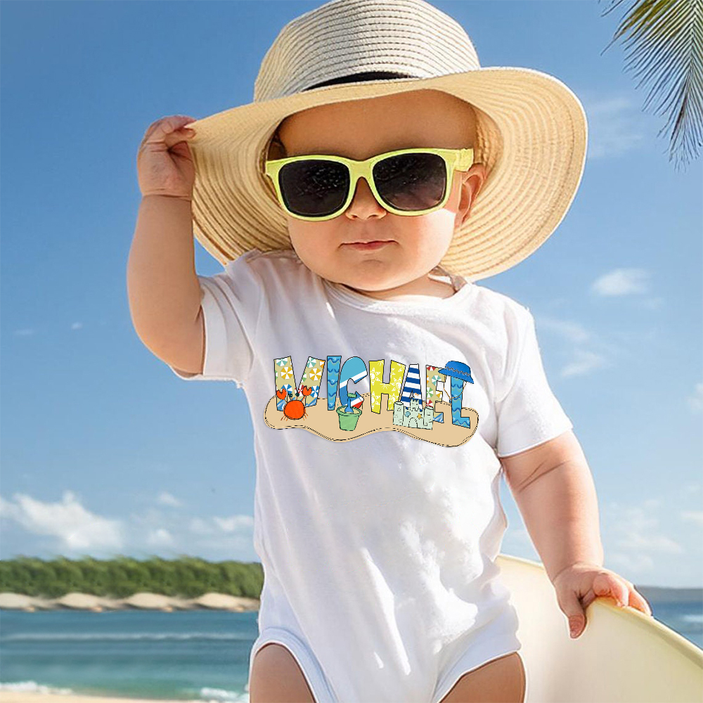 Personalized Baby Summer Beach Style Romper | CWBaby200