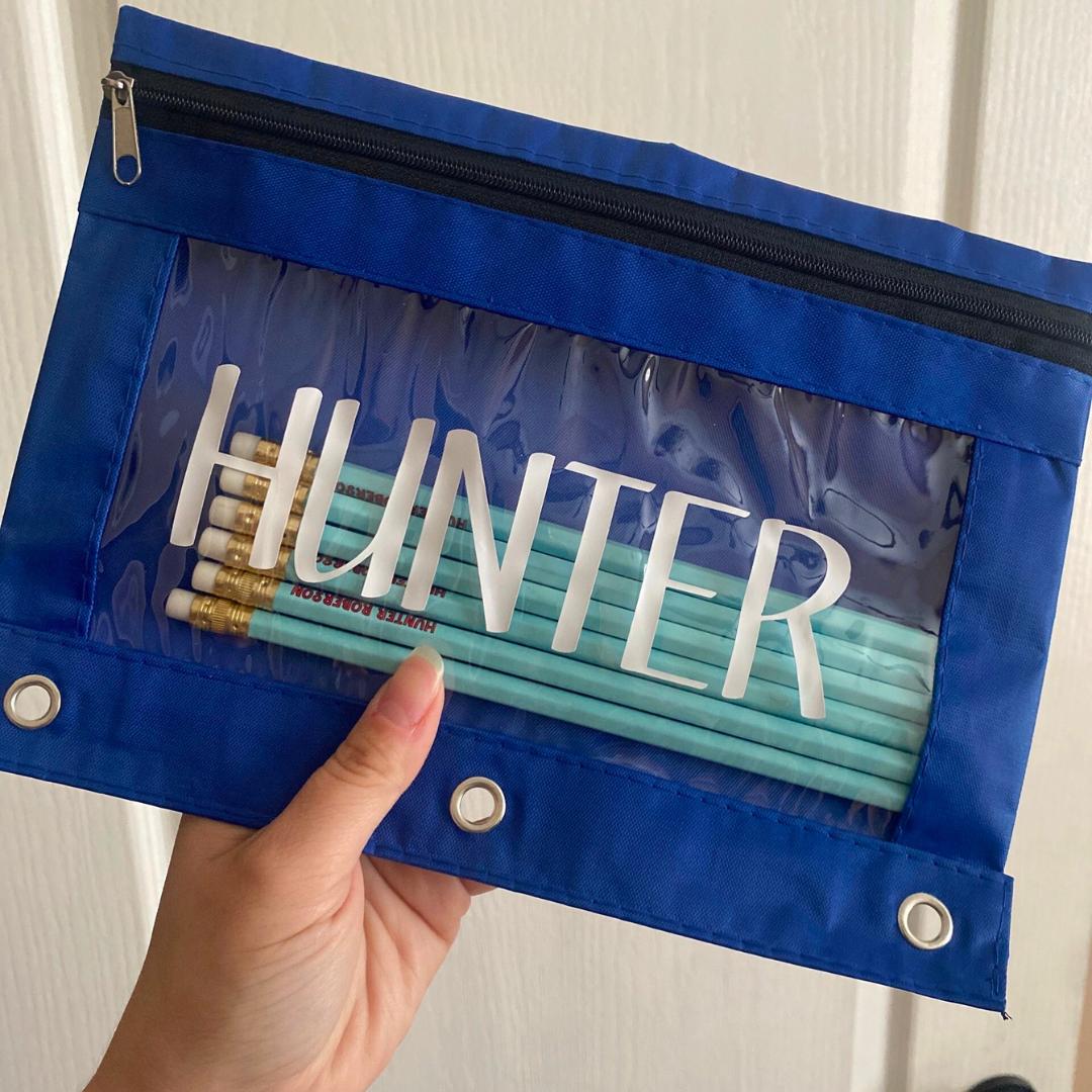 Personalized Canvas Zipper Kid Pencil Case