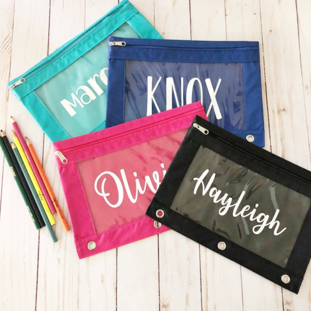 Personalized Canvas Zipper Kid Pencil Case